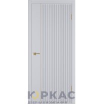 Дверь межкомнатная Linea VR1 ДГ Светло-серая эмаль Молдинг золото