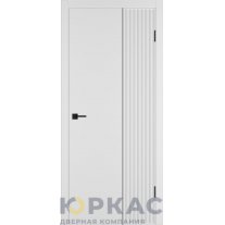 Дверь межкомнатная Linea VR2 ДГ Белая эмаль Молдинг черный