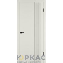 Дверь межкомнатная Linea VR2 ДГ Магнолия эмаль Молдинг черный