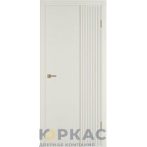 Дверь межкомнатная Linea VR2 ДГ Магнолия эмаль Молдинг золото