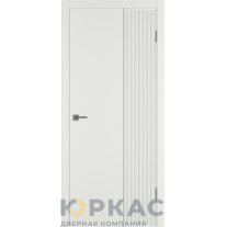 Дверь межкомнатная Linea VR2 ДГ Мокко эмаль Молдинг серебро