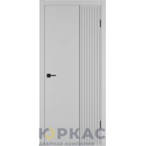 Дверь межкомнатная Linea VR2 ДГ Серебро эмаль Молдинг черный