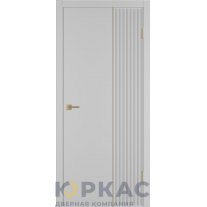 Дверь межкомнатная Linea VR2 ДГ Серебро эмаль Молдинг золото