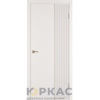 Дверь межкомнатная Linea VR2 ДГ Слоновая кость эмаль Молдинг золото