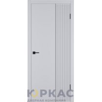 Дверь межкомнатная Linea VR2 ДГ Светло-серая эмаль Молдинг черный