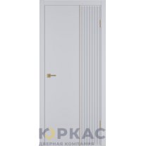 Дверь межкомнатная Linea VR2 ДГ Светло-серая эмаль Молдинг золото