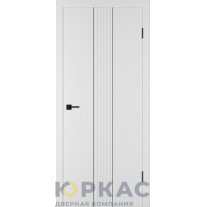 Дверь межкомнатная Integra 65 ДГ Белая эмаль молдинг черный