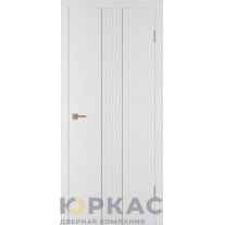 Дверь межкомнатная Integra 65 ДГ Белая эмаль молдинг золото