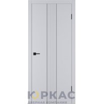 Дверь межкомнатная Integra 65 ДГ Светло-серая эмаль молдинг черный