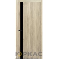 Дверь межкомнатная DL 04 Contur Deluxe дуб вайт черный лак