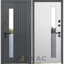 Дверь входная Luxor Termo Рейка стеклопакет Эмалит белый